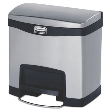 Rubbermaid® Commercial Slim Jim Stainless Steel Step-on Container, Front Step Style, 4 Gal, Black freeshipping - TVN Wholesale
